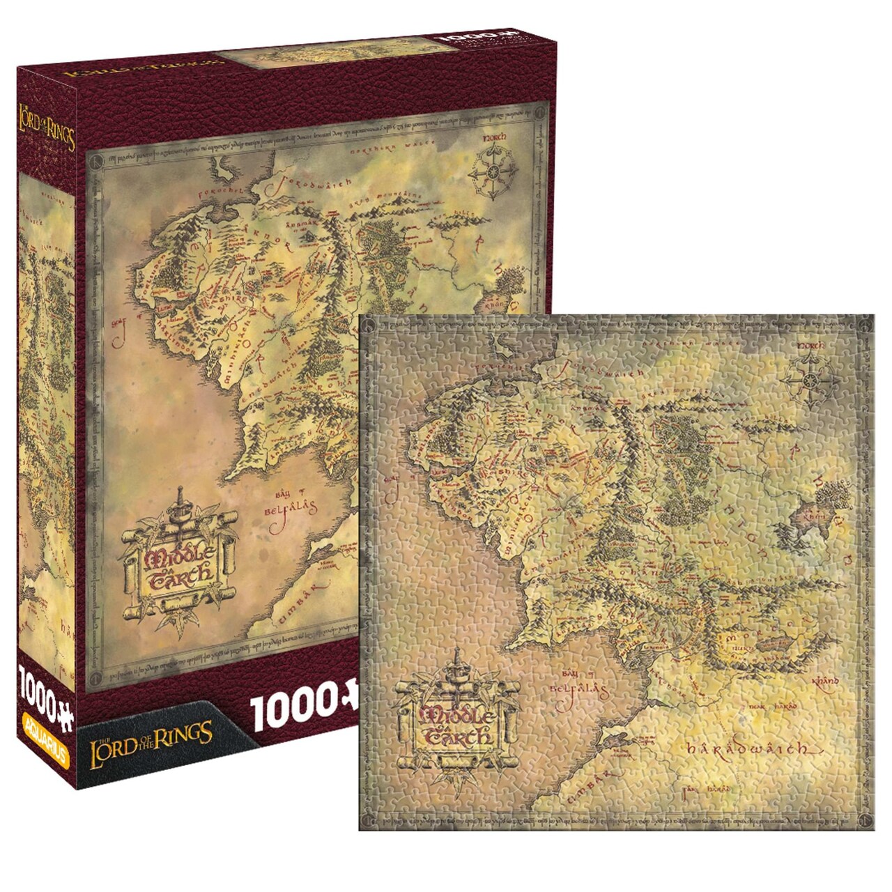 The Lord of the Rings Middle-earth Map 1000-Piece Jigsaw Puzzle